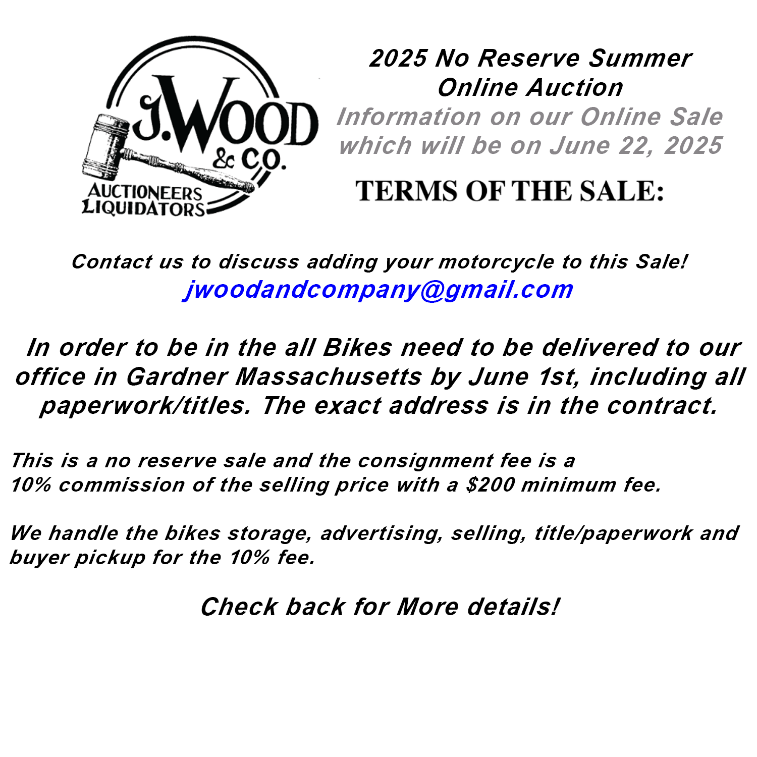 Terms for Online Sale