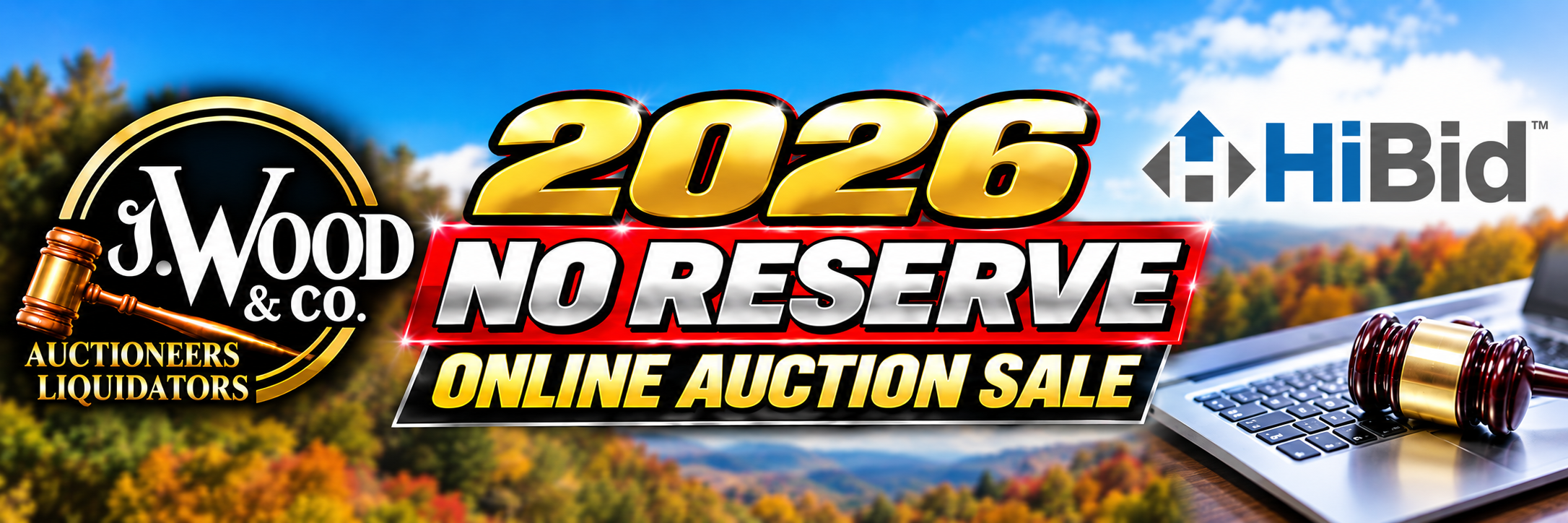 2026 No Reserve Auction Banner